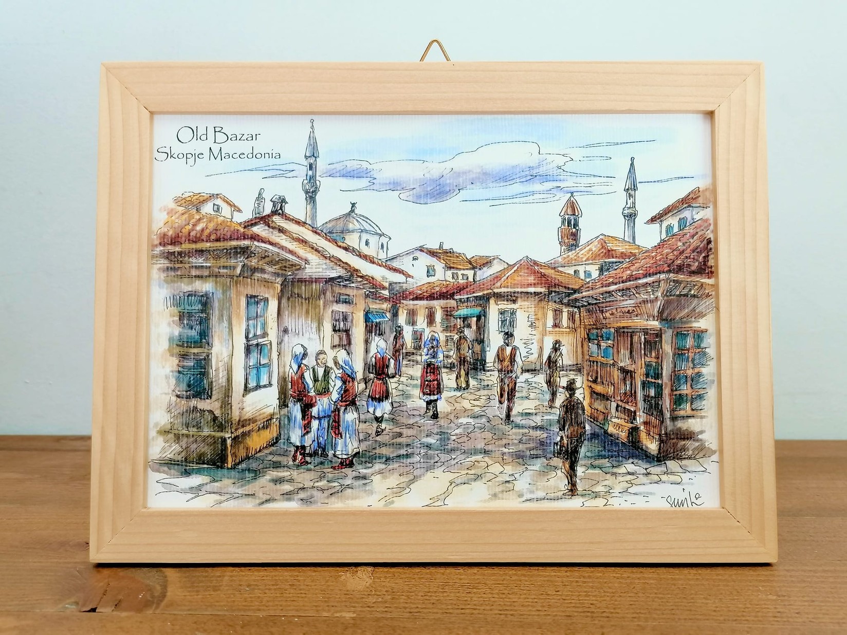 MACEDONIAN CORNER Слика графика во дрвена рамка