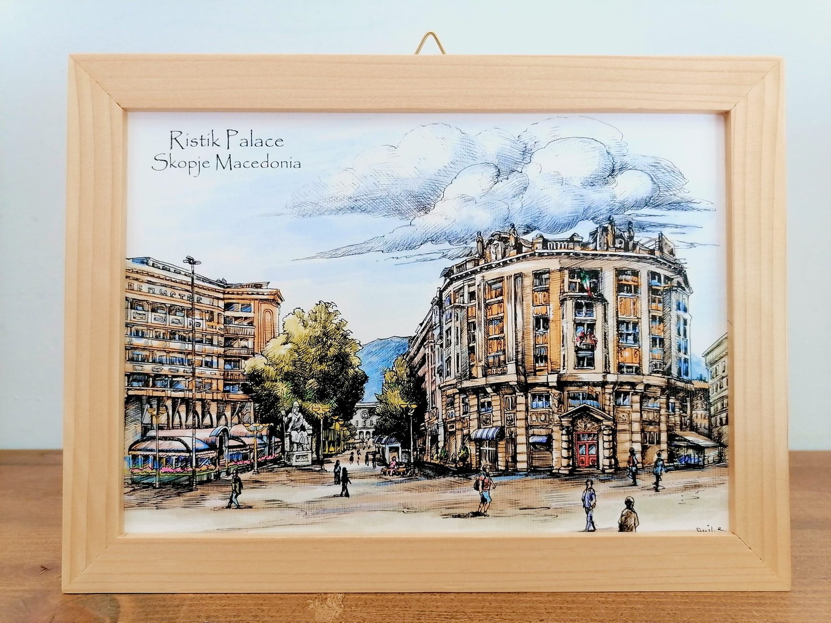 MACEDONIAN CORNER Слика графика во дрвена рамка