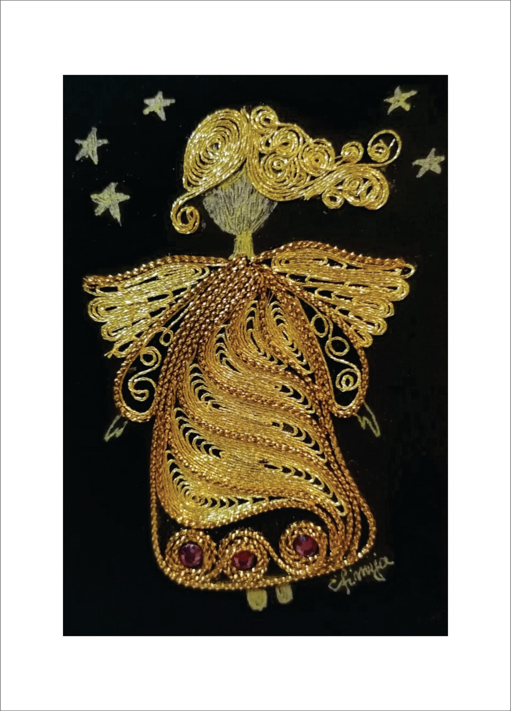 MACEDONIAN CORNER Магнет изработен во филигран техника од срмен конец со позлата