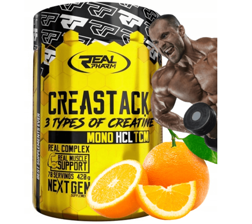 REAL PHARM Креатин CREA STACK, портокал, 420г.