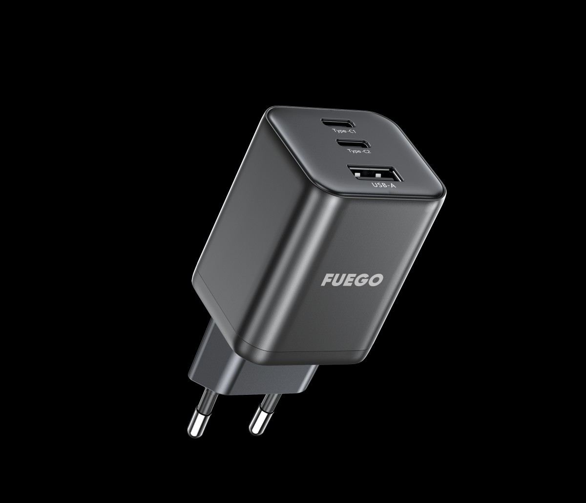FUEGO Полнач GaN SUPER FAST CHARGE Type-C (65W) + USB-A (27W) (FG65W)