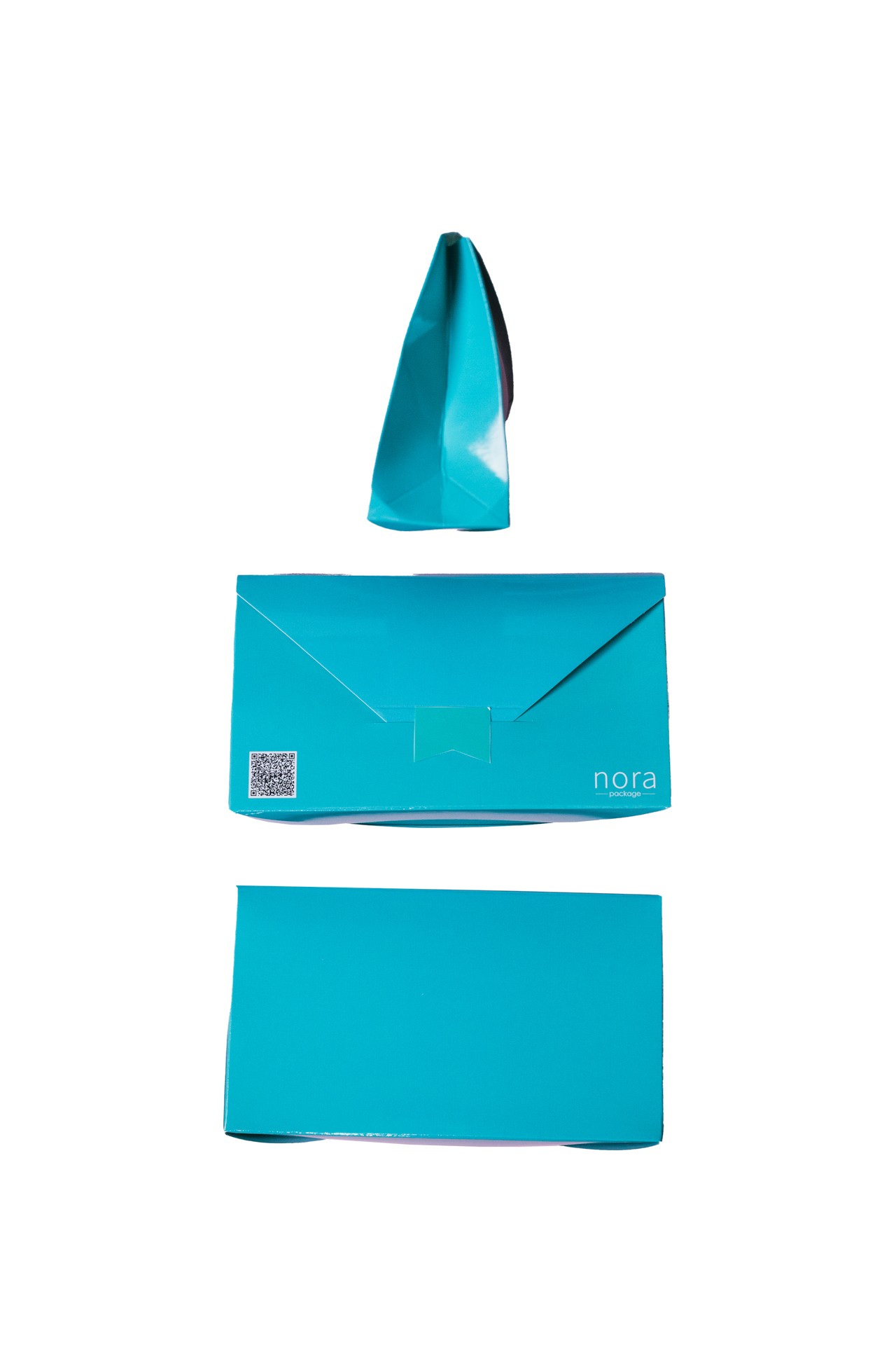 Nora package Сет од три плик ташнички ментол сини