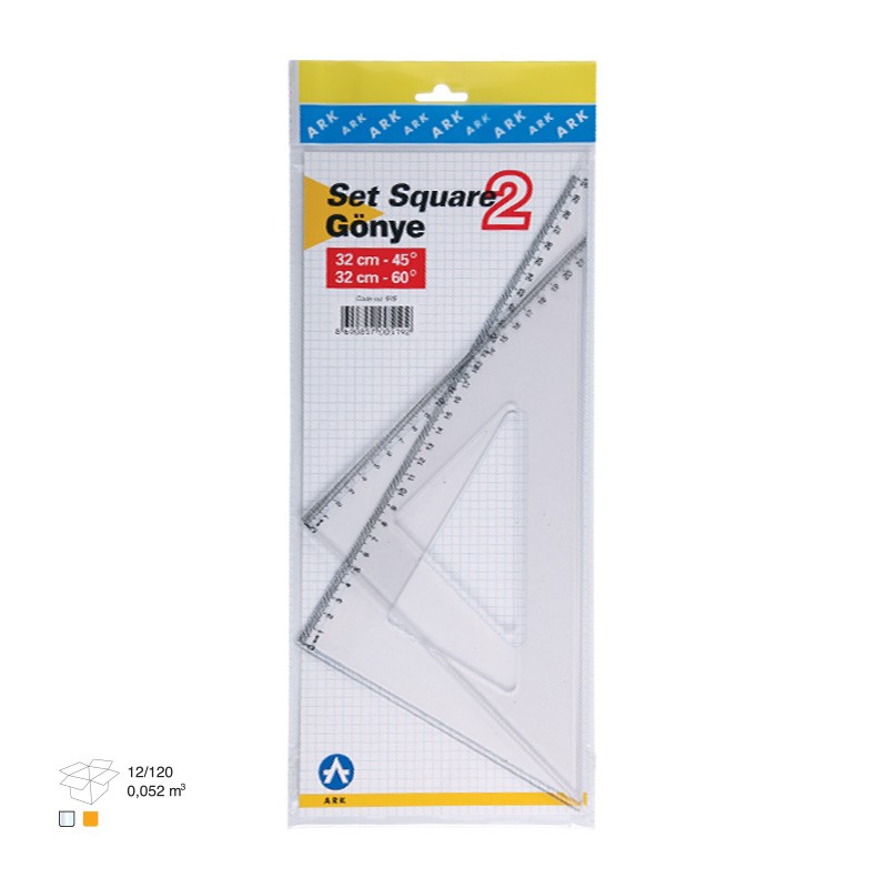 PARKER Линијар сет триаголници 32цм-45/60" пвц