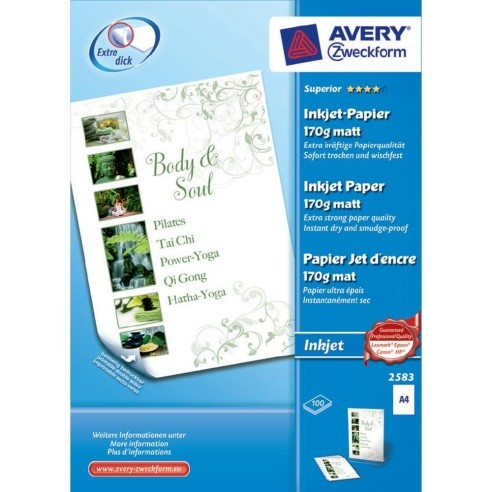 Хартија инкџет А4 1/100 2стр.со фото квалитет-мат 170гр.