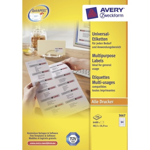 Етикети А4 1/100 6400 етикети 48*16.9мм