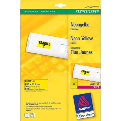 Етикети А4 1/20 540 етикети 63.5*29.6мм