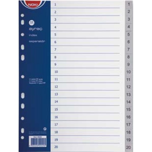 NOKI Разделник 1-20 бројки А4 пвц