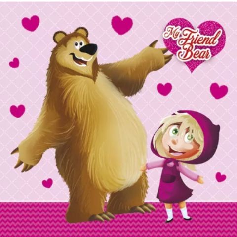 Салфети 33*33мм 1/20 Маша и медо