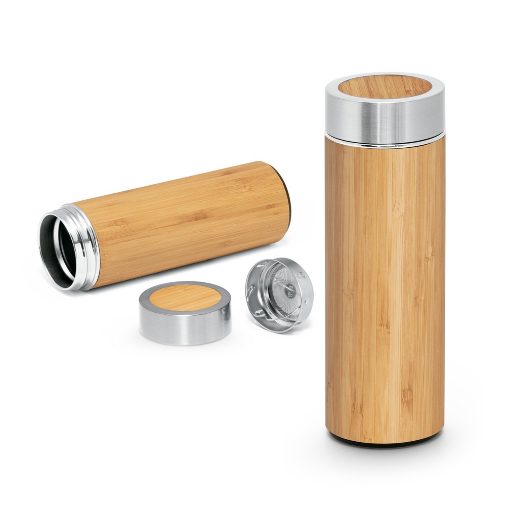 Термос Метал + Бамбус
