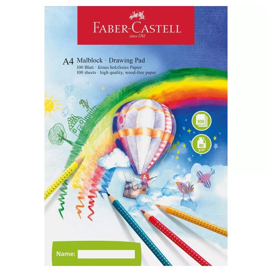 FABER CASTELL Блок За цртање и боење А4 100 листови 80гр.