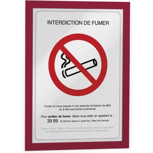 DURABLE Магнетна рамка, За известување самолеплива, А4, 488203, Црвена