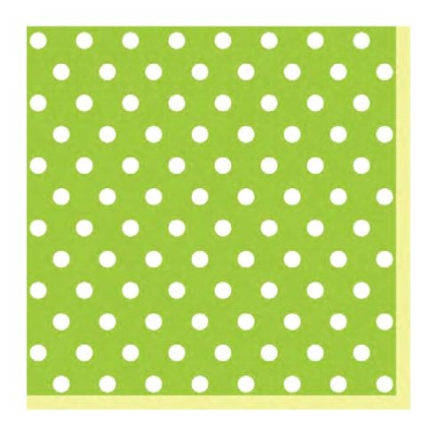 POL-MAK Салфети, 33*33мм, 1/20, Зелени точки, Maki, Slog 0383 02