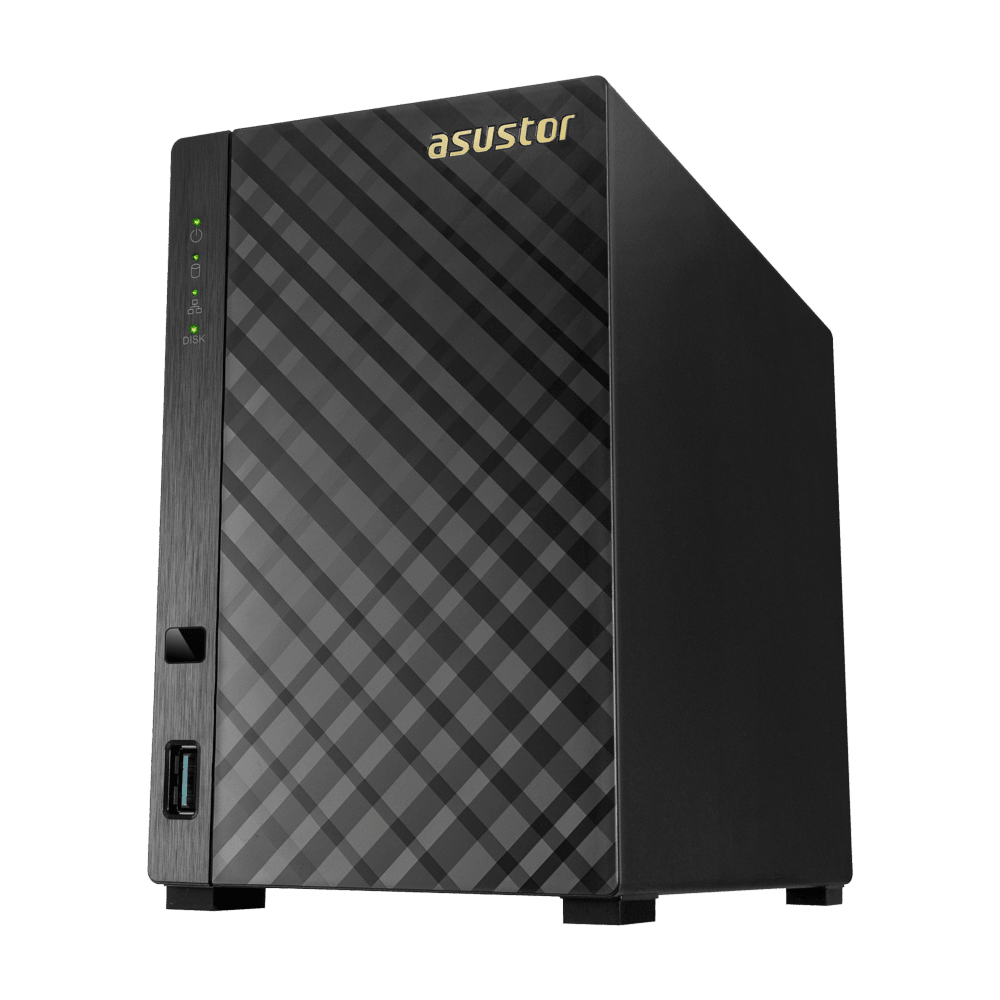 ASUSTOR AS1002T Мрежно поврзано складиште v2, 2 bay NAS, Tower, EU, 512MB DDR3