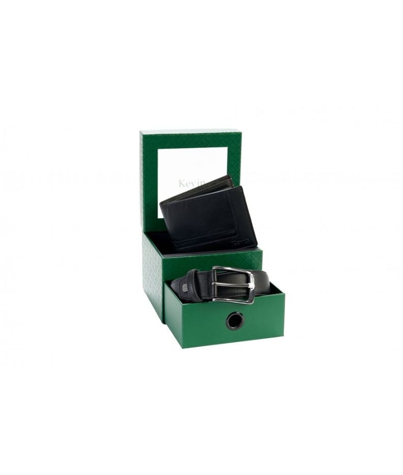 KEVIN Сет паричник и ремен, Еко кожа, 06 gg11, Црна