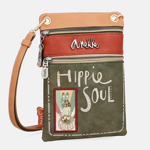 ANEKKE Торбичка ,За На Рамо,3 Патенти ,, Peace & Love Flowers,38833-905,15*23*2цм