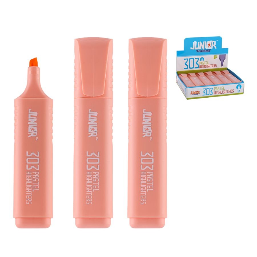 JUNIOR Текст Маркер, Со засечен врв, Pastel 303, 140091, Портокалова
