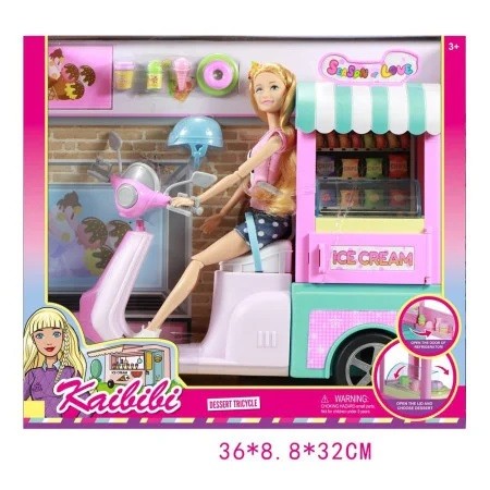 STATOVAC Играчка, Сет Кукла , Продавница За Сладолед, Boneca, 858249