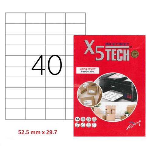 BKETIKETI Етикети, А4, 1/100, 52,5*29,7мм, BK-2040, Бела