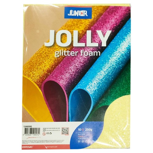 JUNIOR Ева пена, Со светки, А4, 1/1, Jolly Color Foam, 134095, Пастелно жолта