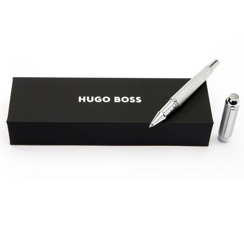 Hugo Boss Пенкало, Ролер, Со капаче, Мина сина М, Elemental, HSI4655C, Сребрена