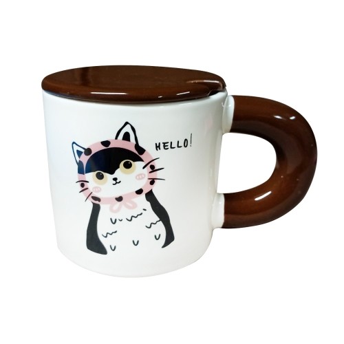 BG Office Шолја, Керамичка, Со капак, Hello Cat, S6439