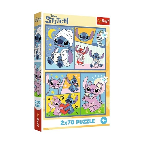 Trefl Сложувалка, There's no boredom with Stitch, 2х70 парчиња, 4y+, 34444