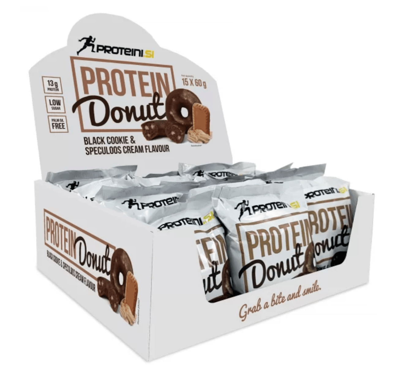 PROTEINI.SI Протеинска крофна - Темно чоколадо и крем од бисквити (кутија 15x60g) 900g