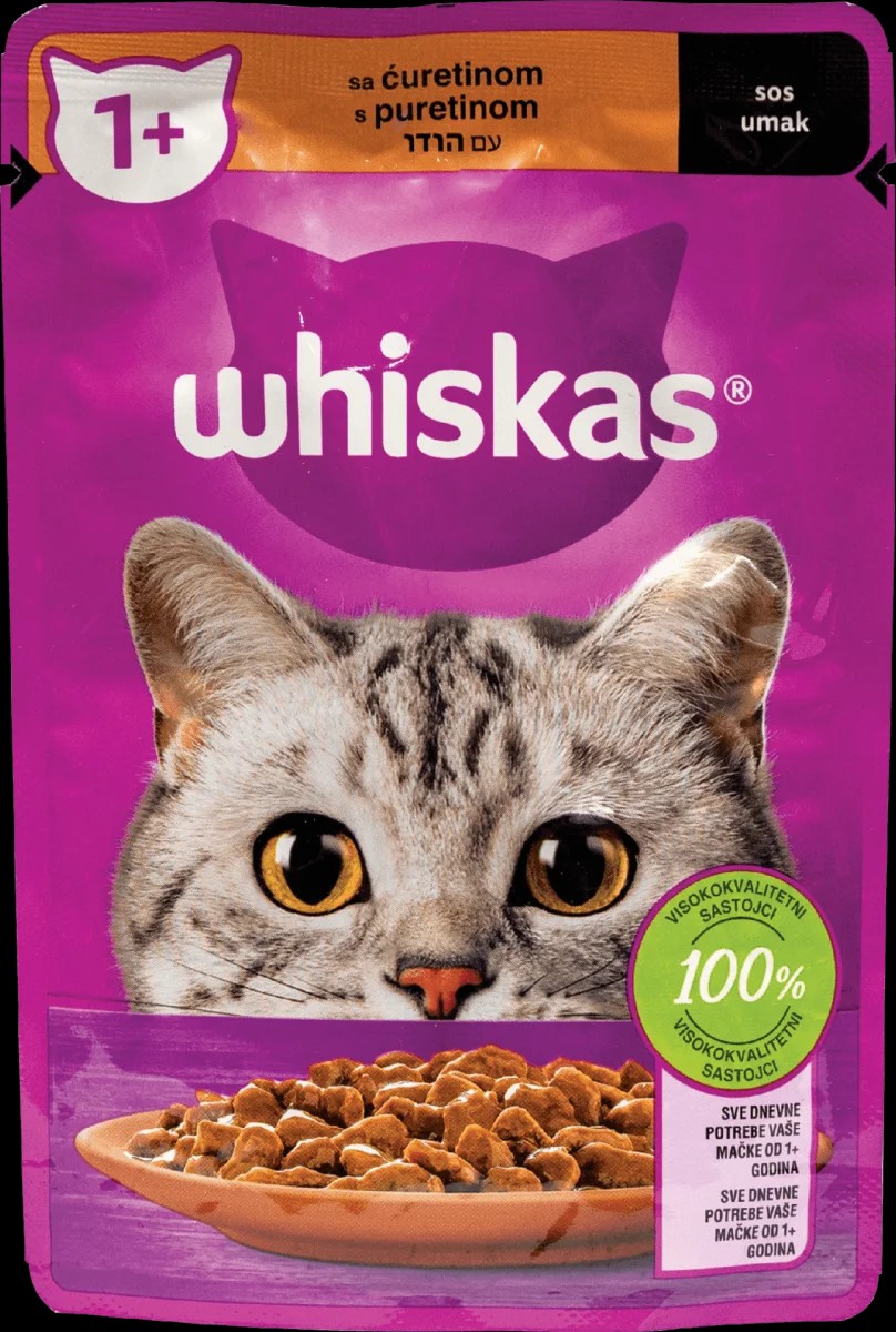 WHISKAS Пауч за маче со вкус на мискирка