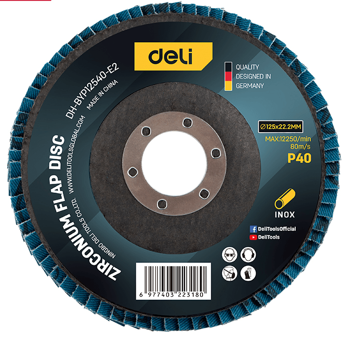 DELI ALTATI Ламеларен брусен диск за не'рѓосувачки челик/метал EDH-BYP12540-E2, 125 mm g40