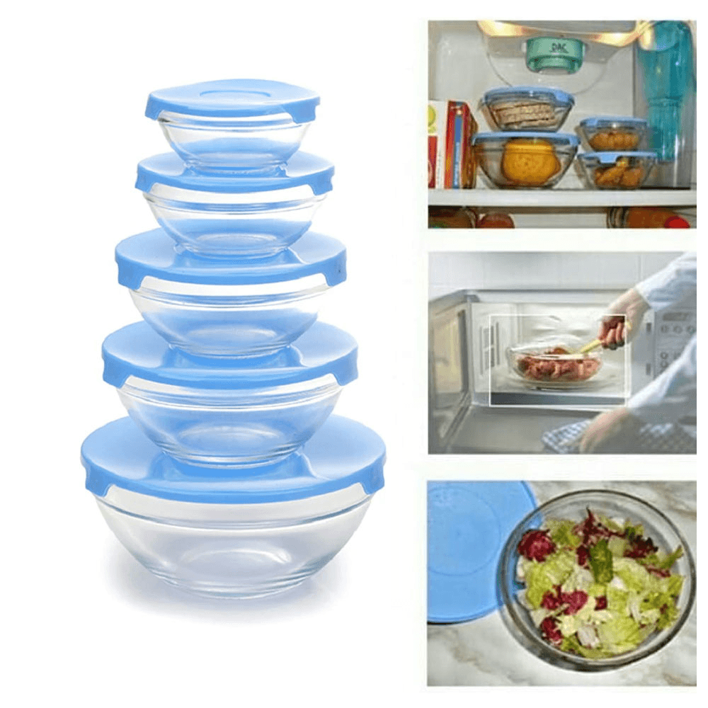 Сет од 5 стаклени садови