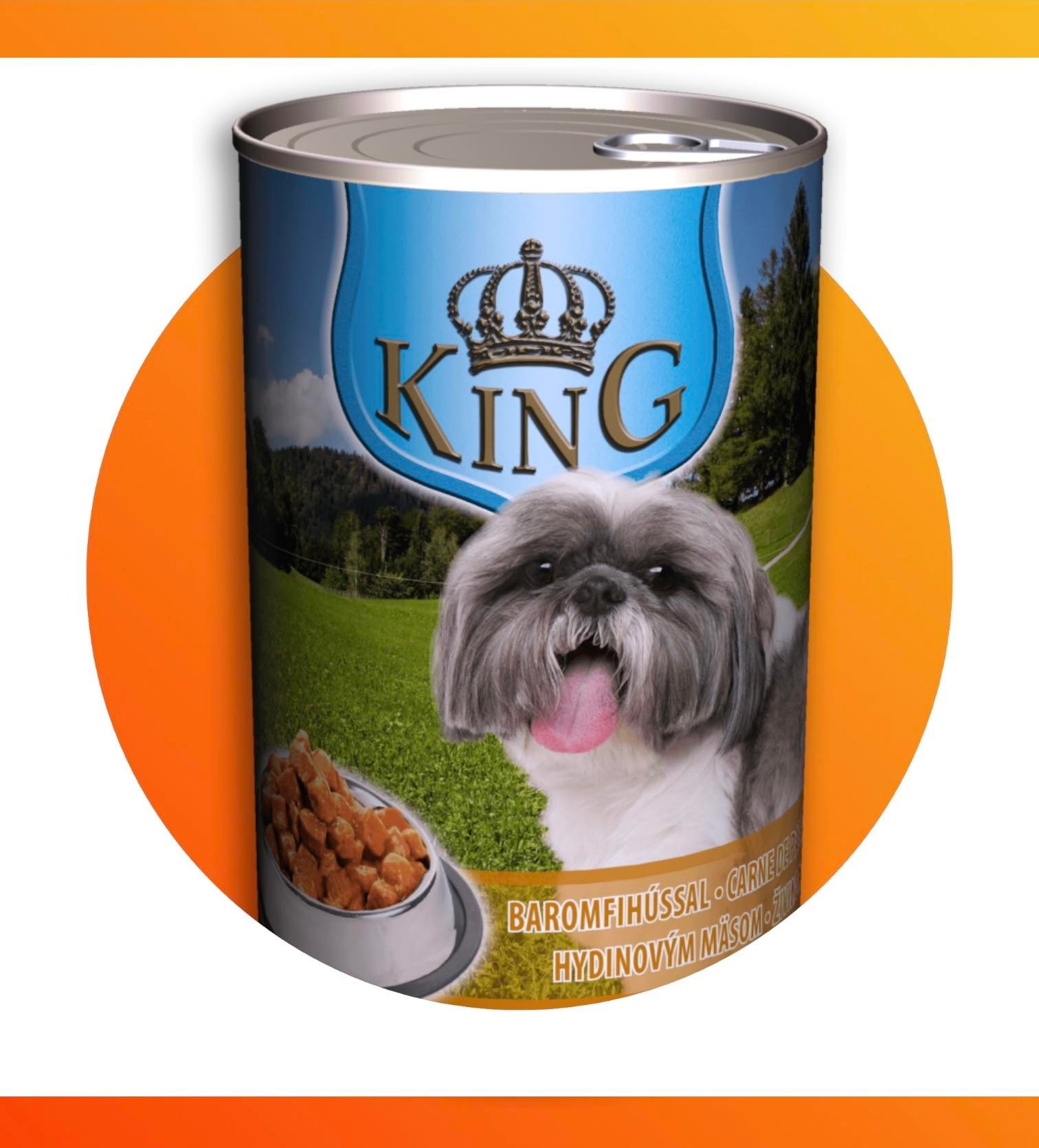 KING Пилешка влажна храна за кучиња 1240г