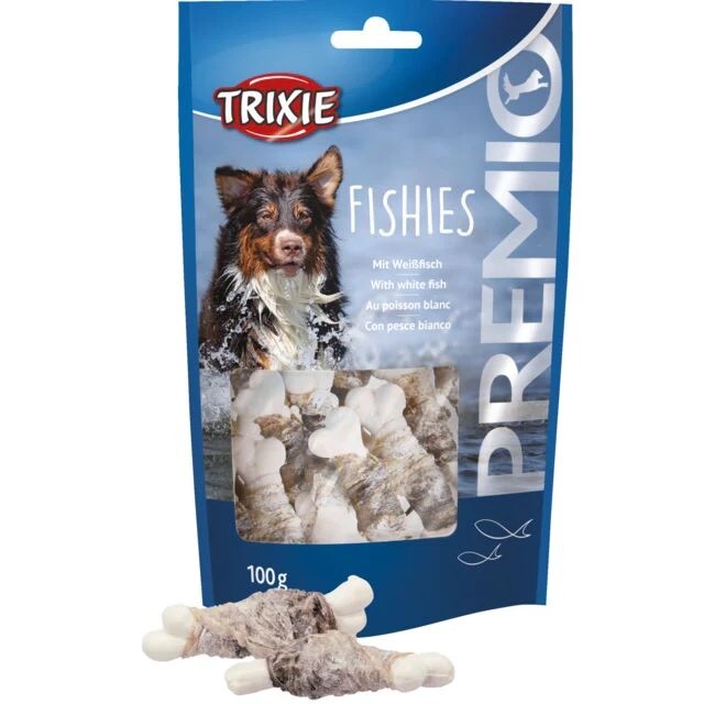 TRIXIE Храна за кучиња Коски од бела риба Fishies - 100 g