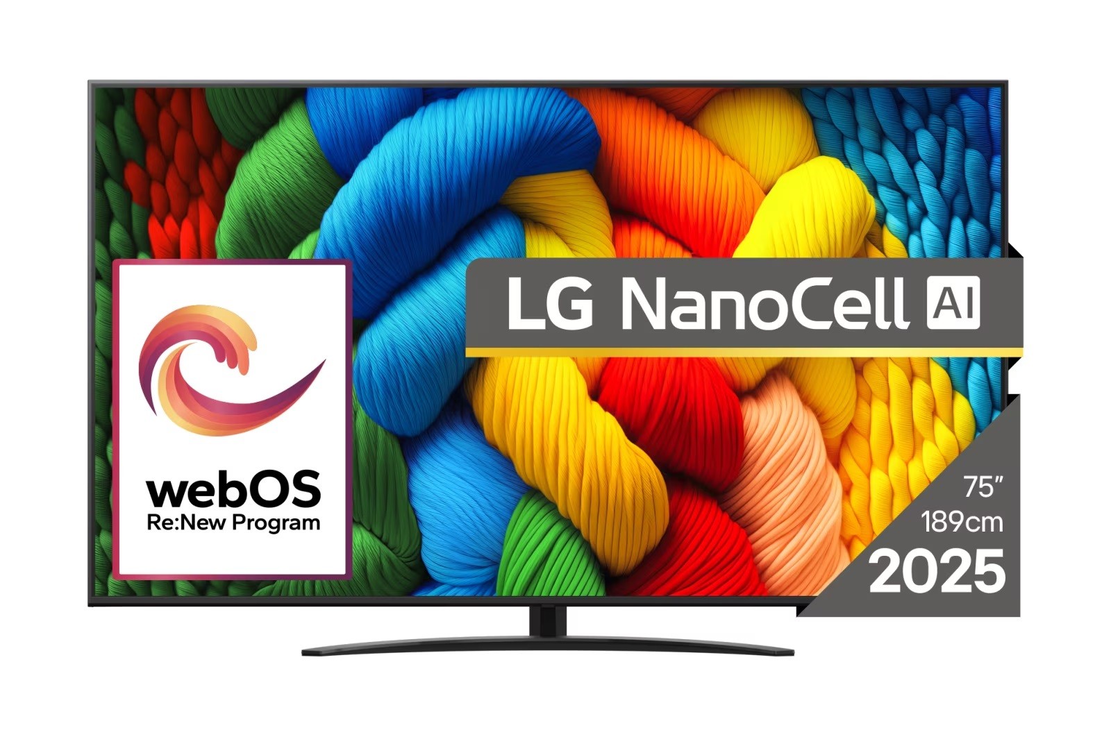 LG Smart Телевизор 75NANO81A3A 4K Ultra HD, NanoCell, WebOS, 75", Темно сив