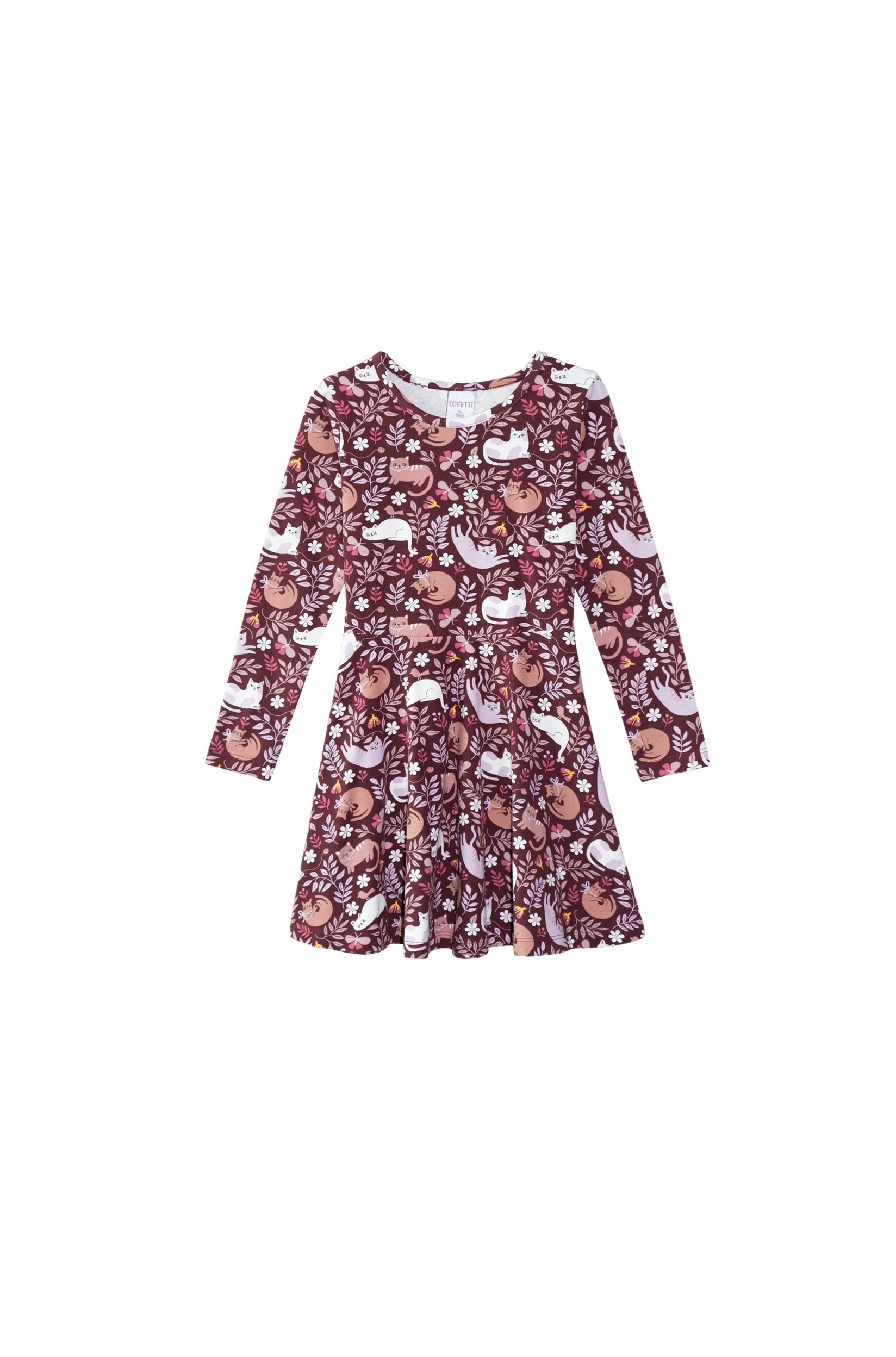 Lovetti Детски женски фустан Lazy Cat, бордо