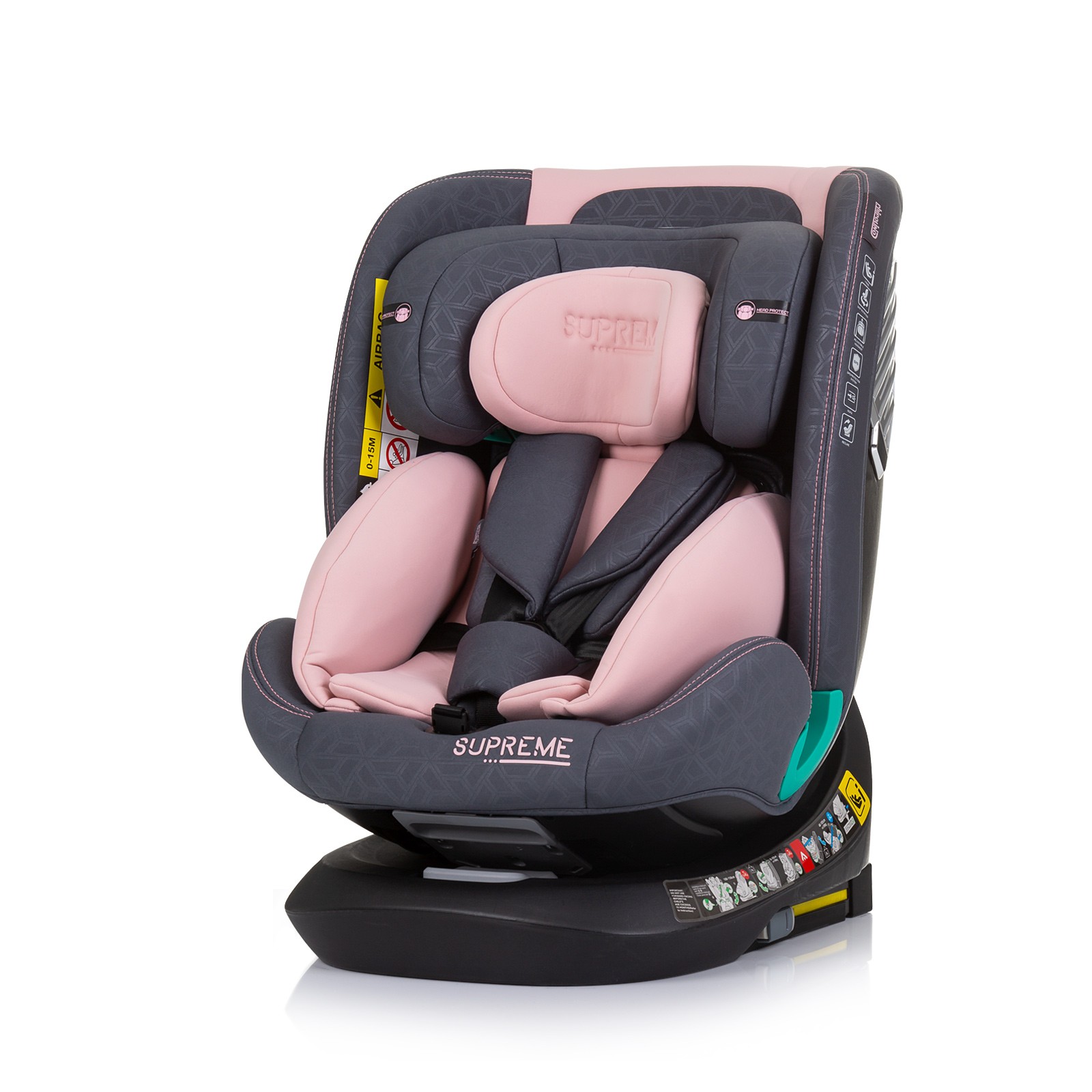 Автомобилско седиште Chipolino Supreme Flamingo 40-150 см, 0-12 години, Isofix, розево