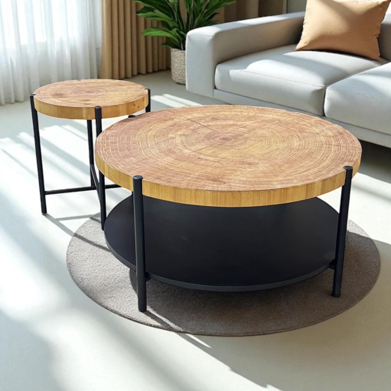 Sitonia Сет клуб маси TreeRing Set М-80 х 40 см            Dz-40 х 45 см