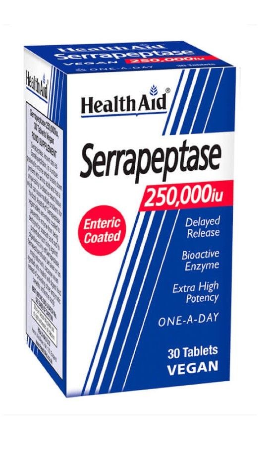 HealthAid Serrapeptase 250000 Iu Таблети, 30 Таблети
