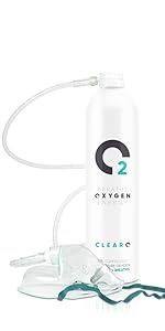 Clear O2 Инхалер Чист Кислород Под Притисок Со Маска И Црево 15L