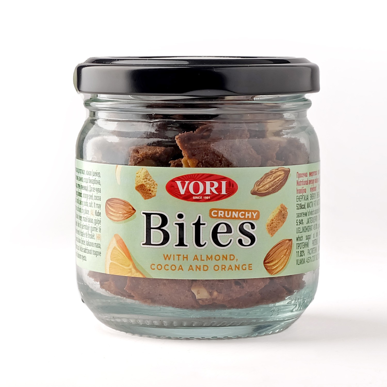 VORI'S DELICATESSEN Кубети со бадем , какао и портокал, 50 г