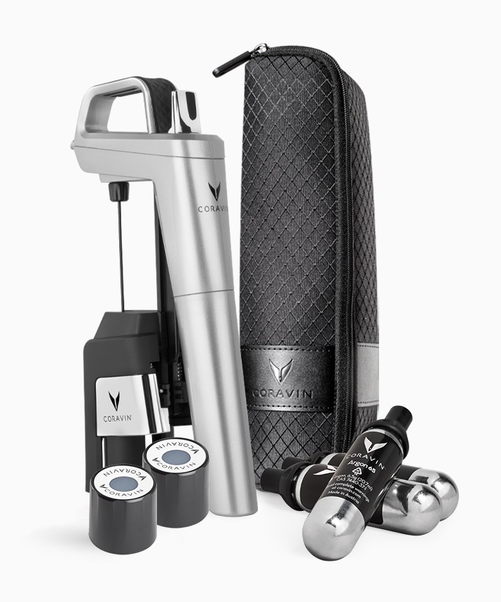 CORAVIN Апарат за зачувување вино model 6 сребрен