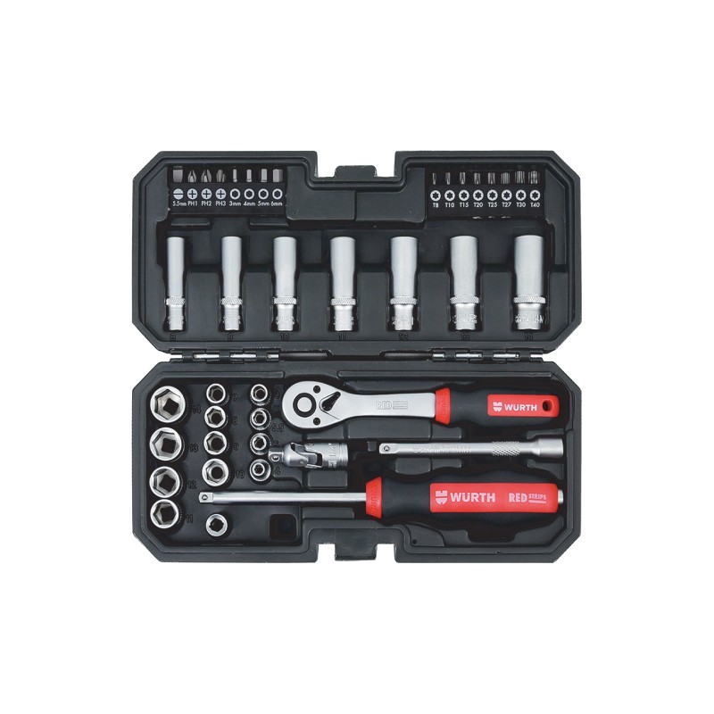 WURTH Сет Red Stripe Насадни Клучеви 1/4-40 Парчиња