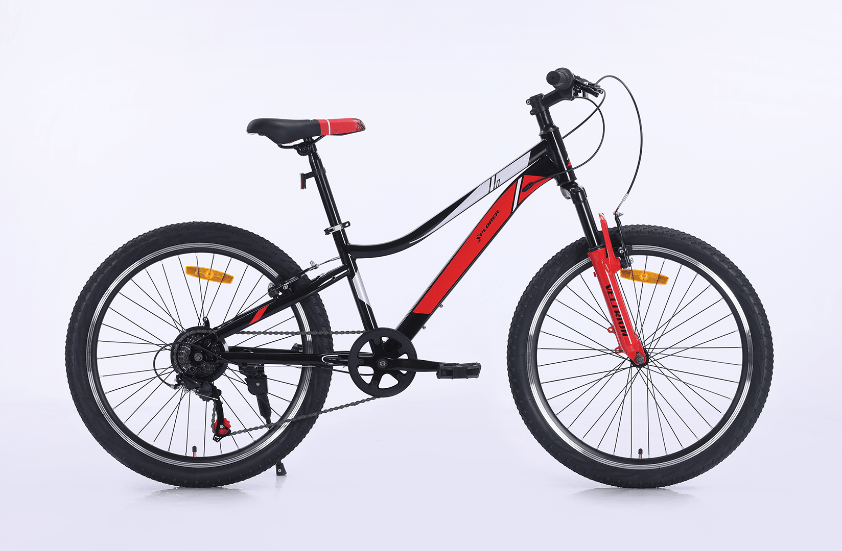 Xplorer Детски велосипед Veltrion, 24", црн-црвен