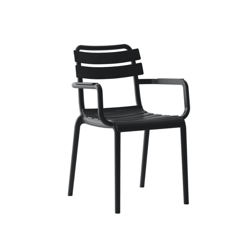 ДЕ-НИ МЕБЕЛ Хол полуфотелја PARIS-R, полипропилен, црна