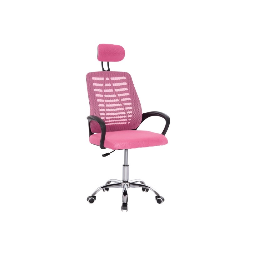 ДЕ-НИ МЕБЕЛ Хол-канцелариска столица PRUGA, розова, хром