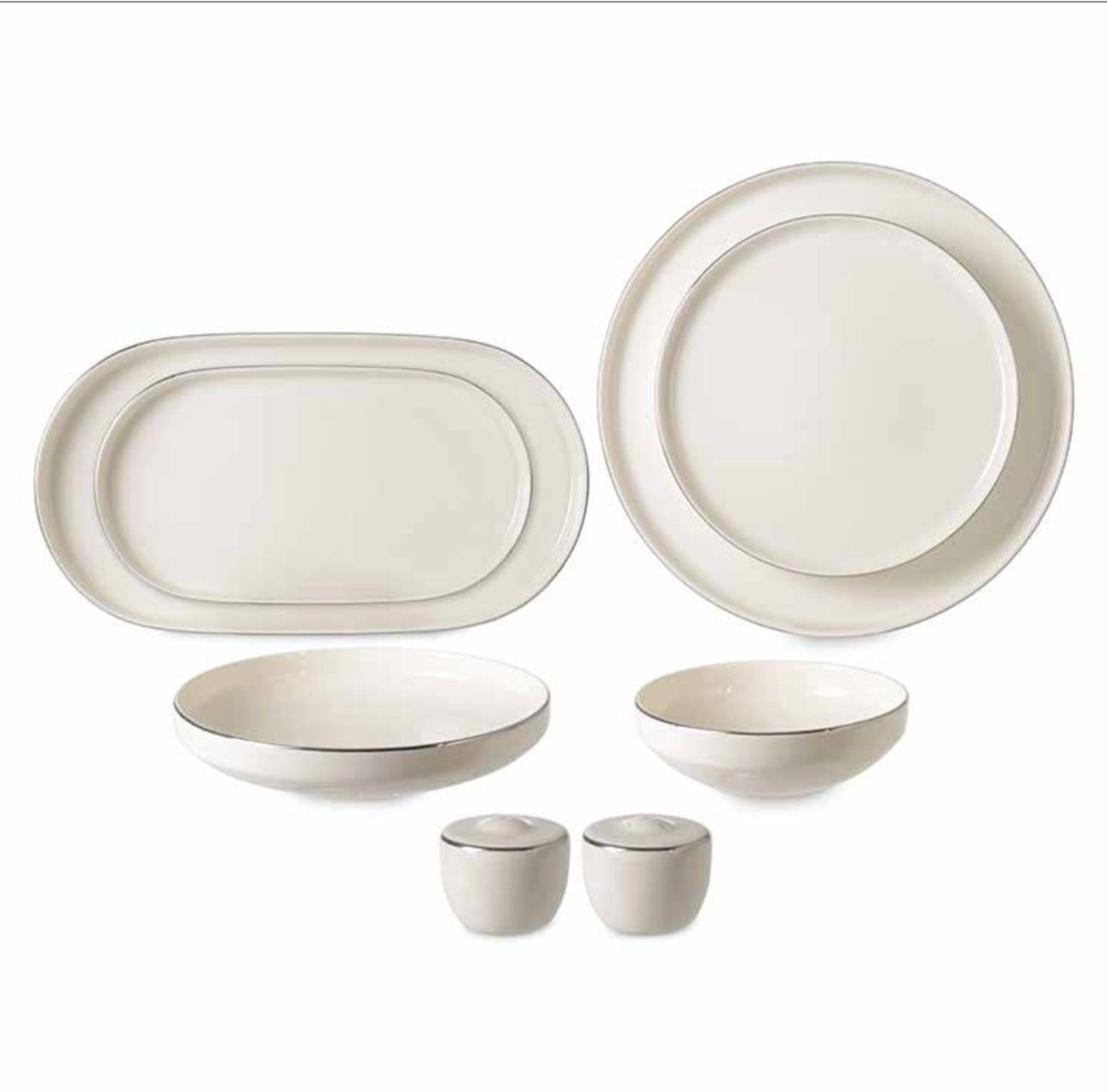 Сет за јадење од 55 парчиња, платина