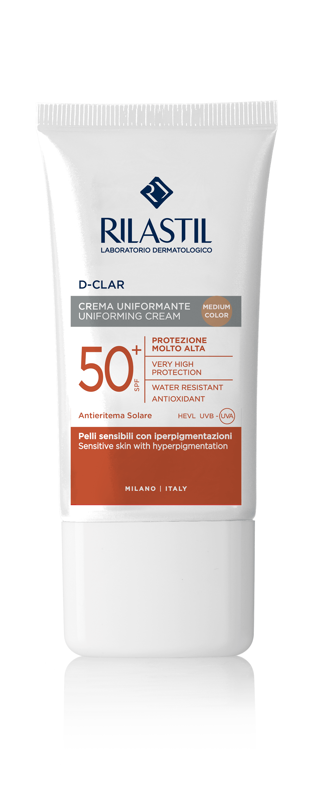 RILASTIL Тонирана крема за сончање со среден SPF 50+ D-CLAR 40ml