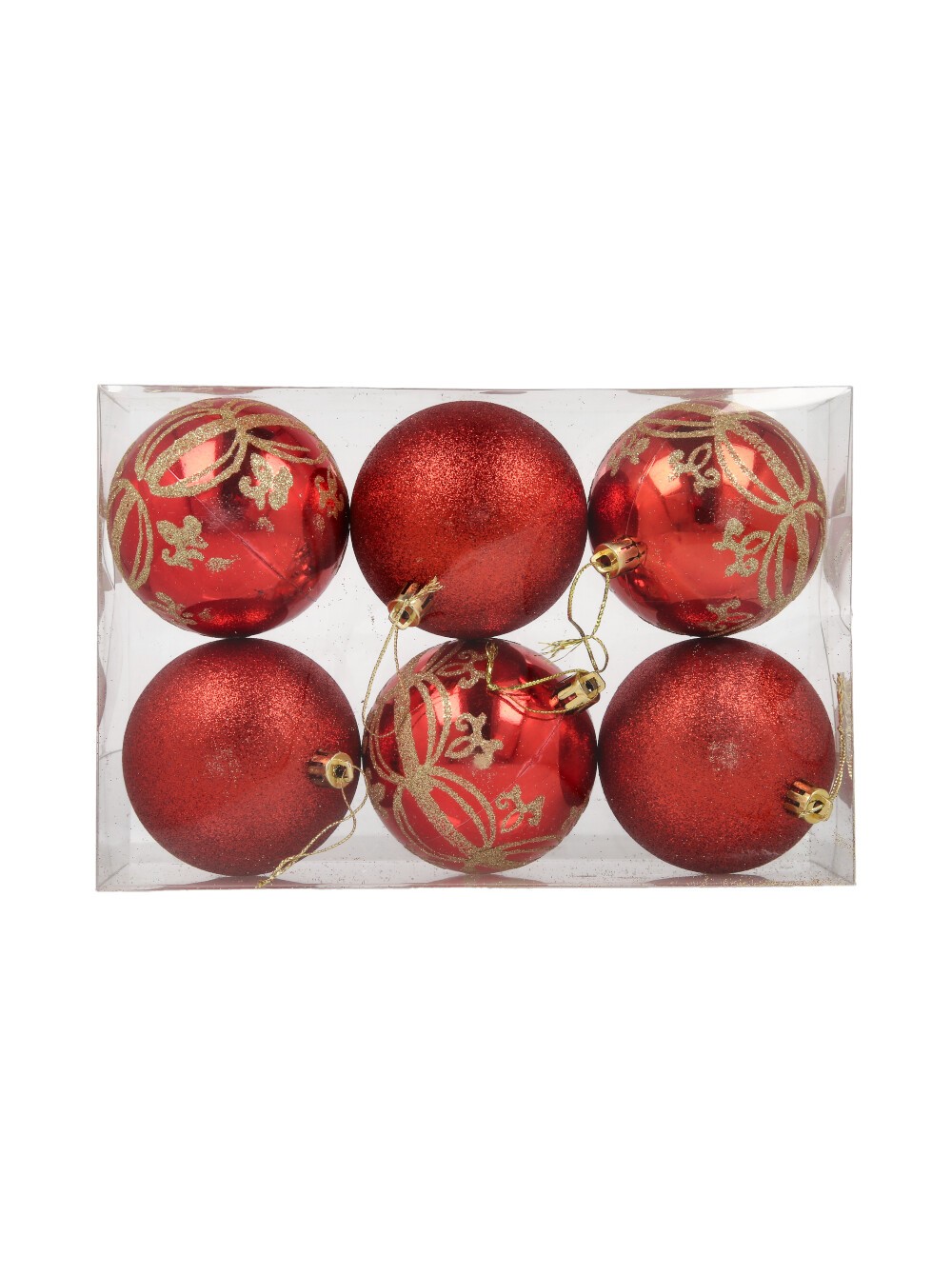 Сет од 6 новогодишни лампиони 22FZ087 црвени