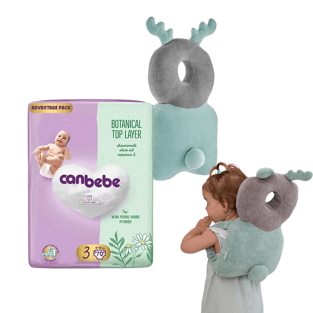 Сет за бебиња –  Заштитно перниче Mint / BabyJam и Пелени Canbebe