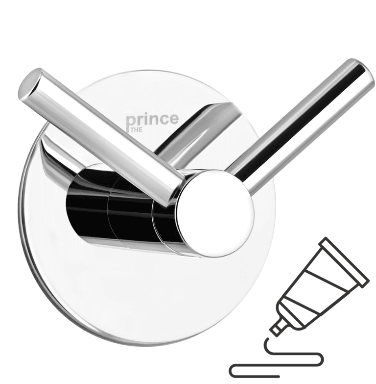 Aqua Form Закачалка Двојна, Колекција Принц, Монтажа Со Лепење, Месинг Хромиран, 1002