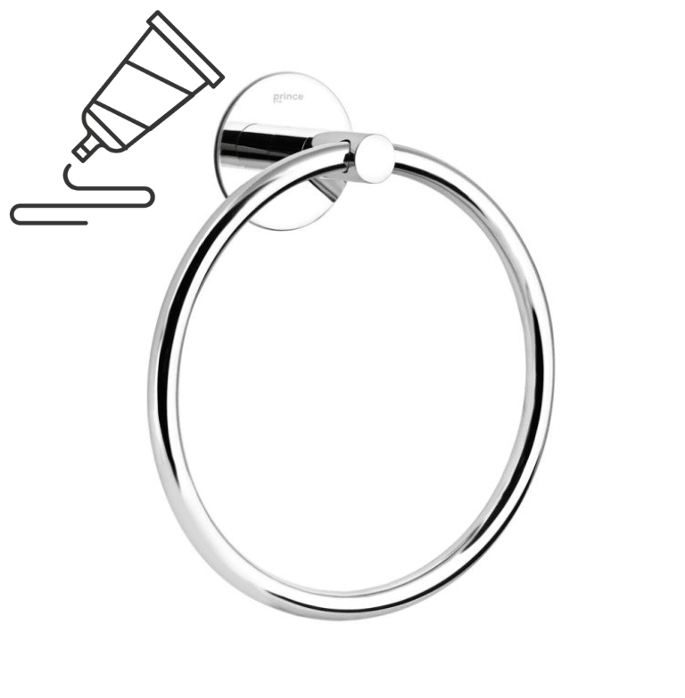 Aqua Form Држач За Пешкири Круг, Колекција Принц, Монтажа Со Лепење, Месинг Хромиран, 1020